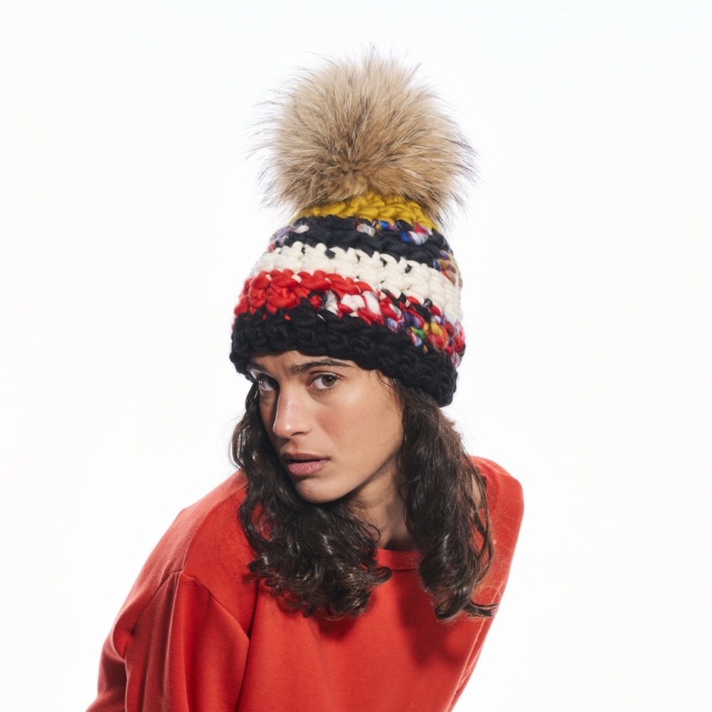 Mischa Lampert Beanie with XL Fur Pom Pom